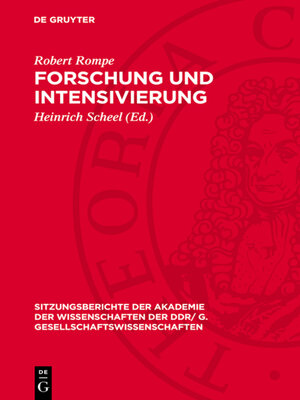 cover image of Forschung und Intensivierung